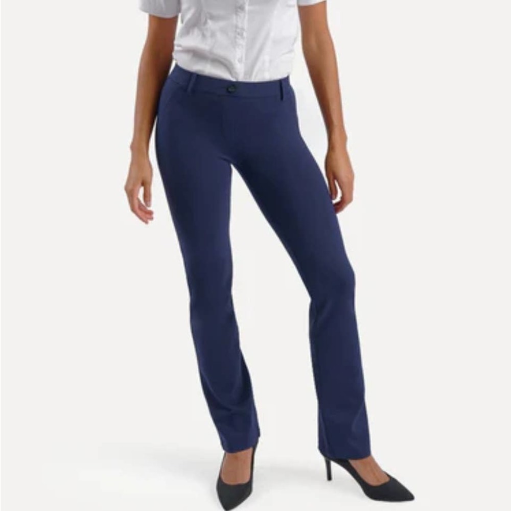 Betabrand Bootcut Pants Trousers SP‎ Small Petite Navy Blue Career Comfort